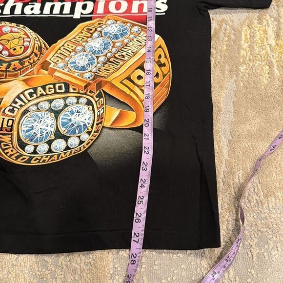 Very Rare 93 Bulls Michael Jordan “3 Peat” Rap T Shirt size M single stitch read - Picture 7 of 7